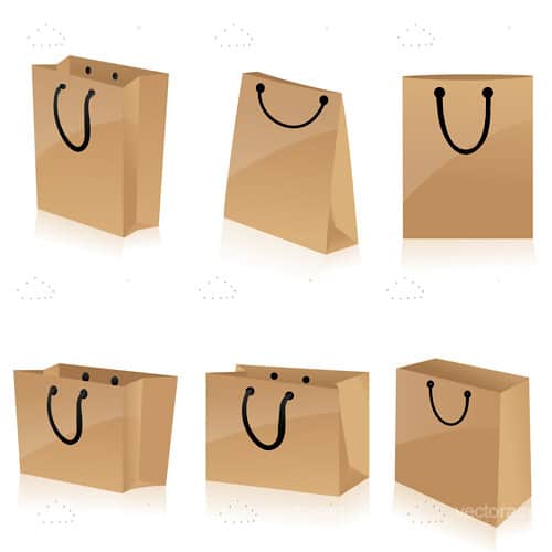 Brown Paper Bags Icon 6 Pack